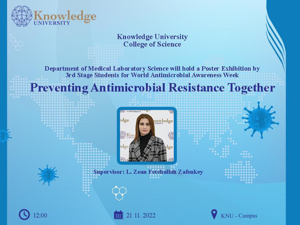 Knowledge University, College of Science, Department of Medical laboratory science will hold a poster Exhibition Knowledge University, College of Science, Department of Medical laboratory science will hold a poster Exhibition