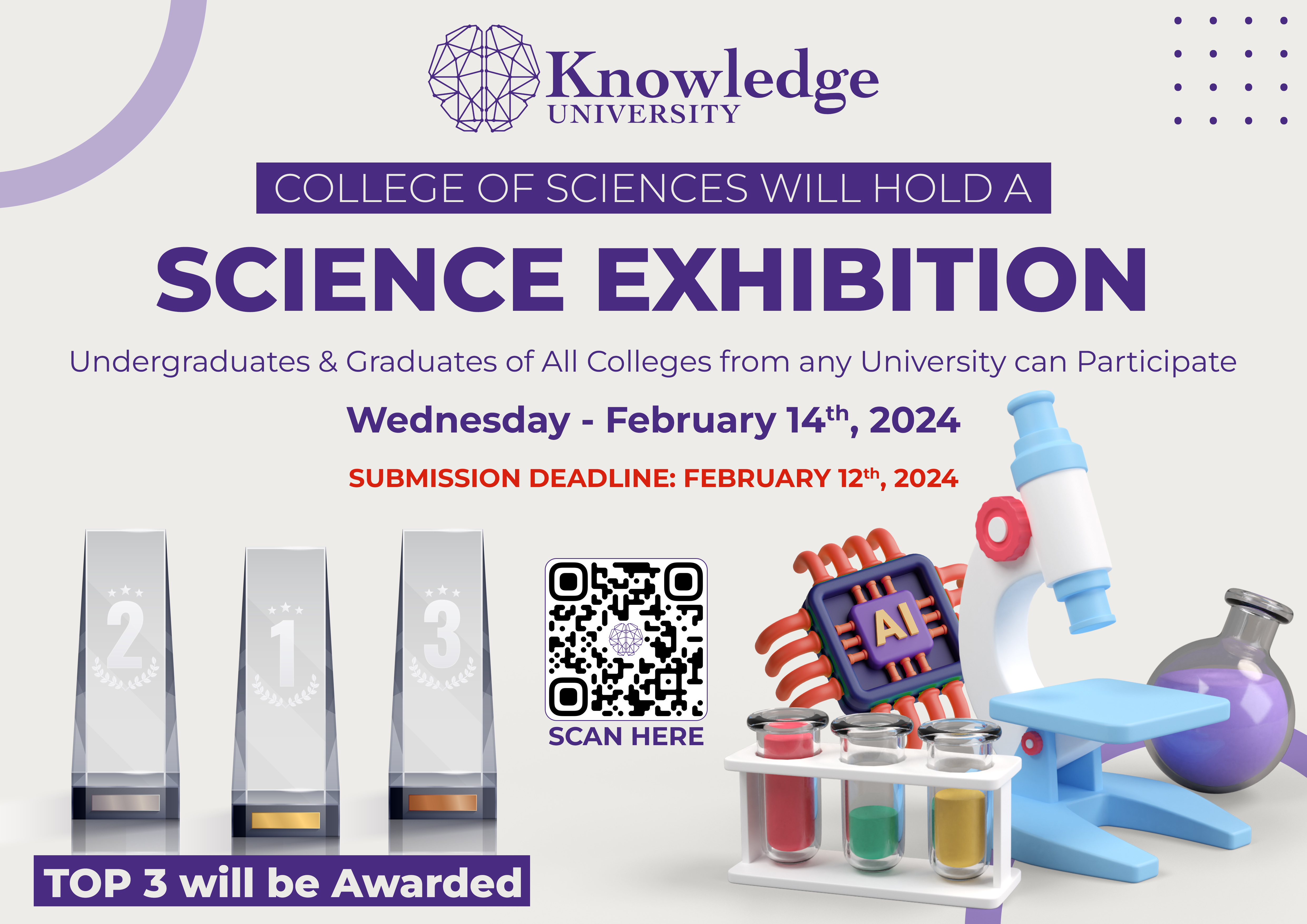 College of Sciences at Knowledge University to Host Grand Scientific Exhibition, Welcoming Students from Across Universities College of Sciences at Knowledge University to Host Grand Scientific Exhibition, Welcoming Students from Across Universities