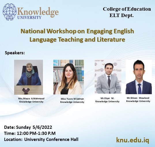 Engaging English Language Teaching And Literature National Workshop Engaging English Language Teaching And Literature National Workshop