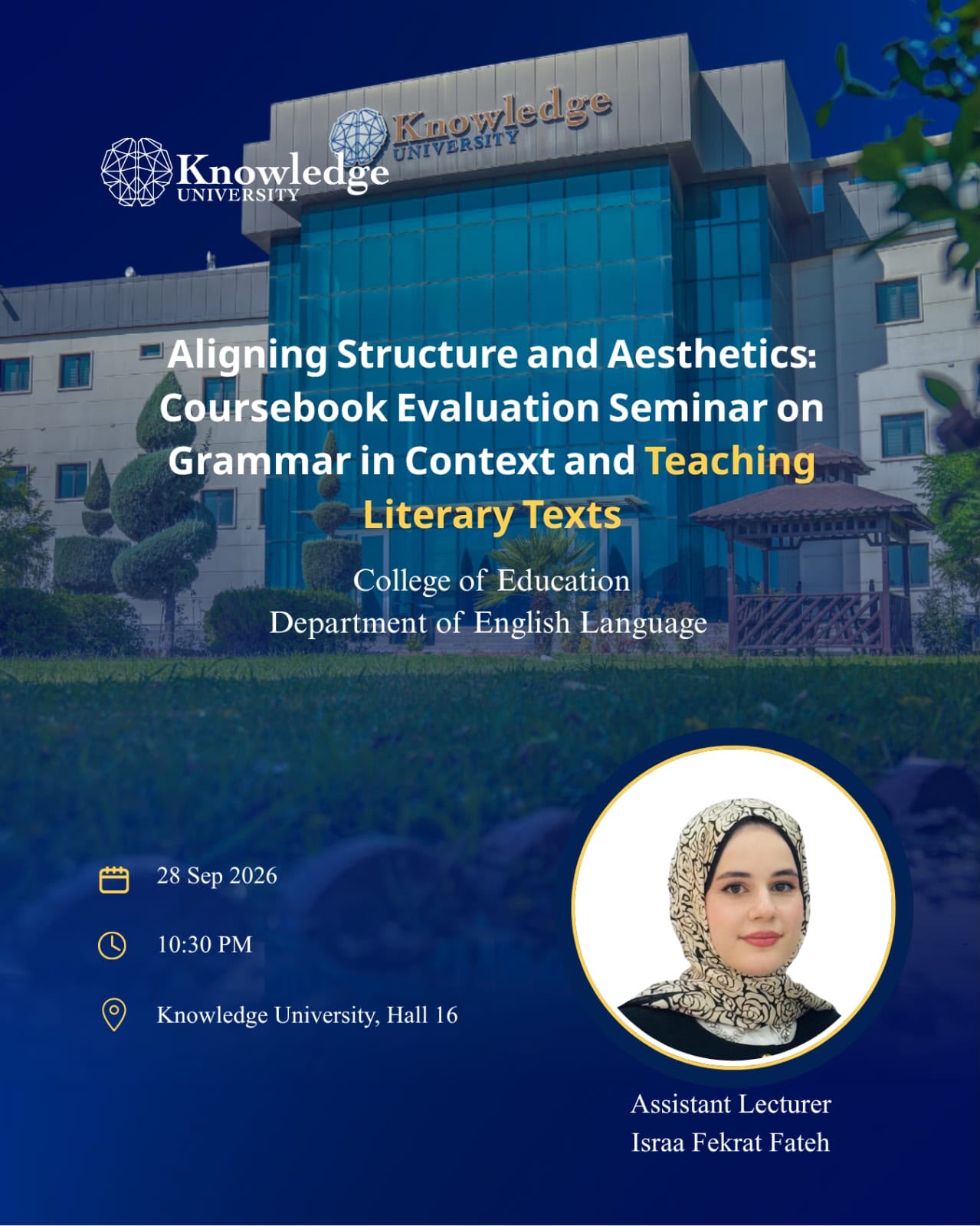 Aligning Structure and Aesthetics: Coursebook Evaluation Seminar on Grammar in Context and Teaching Literary Texts