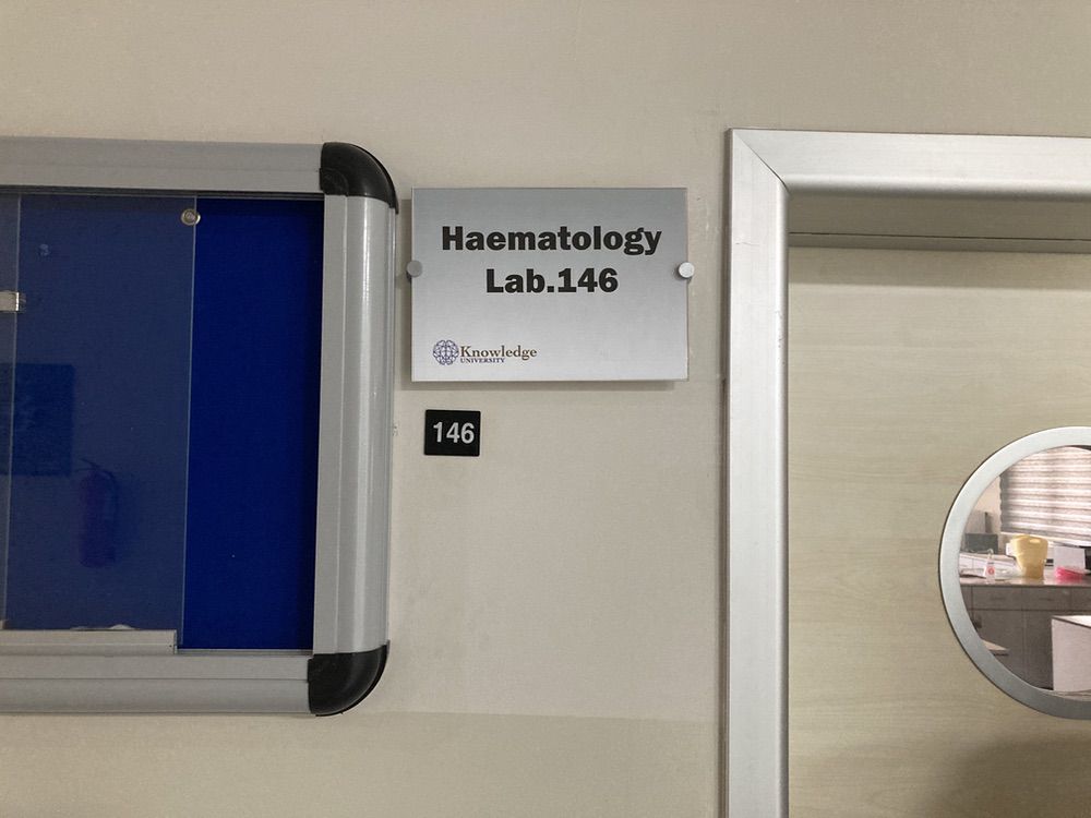 Knowledge University, Medical Laboratory Science Department, Hematology Lab