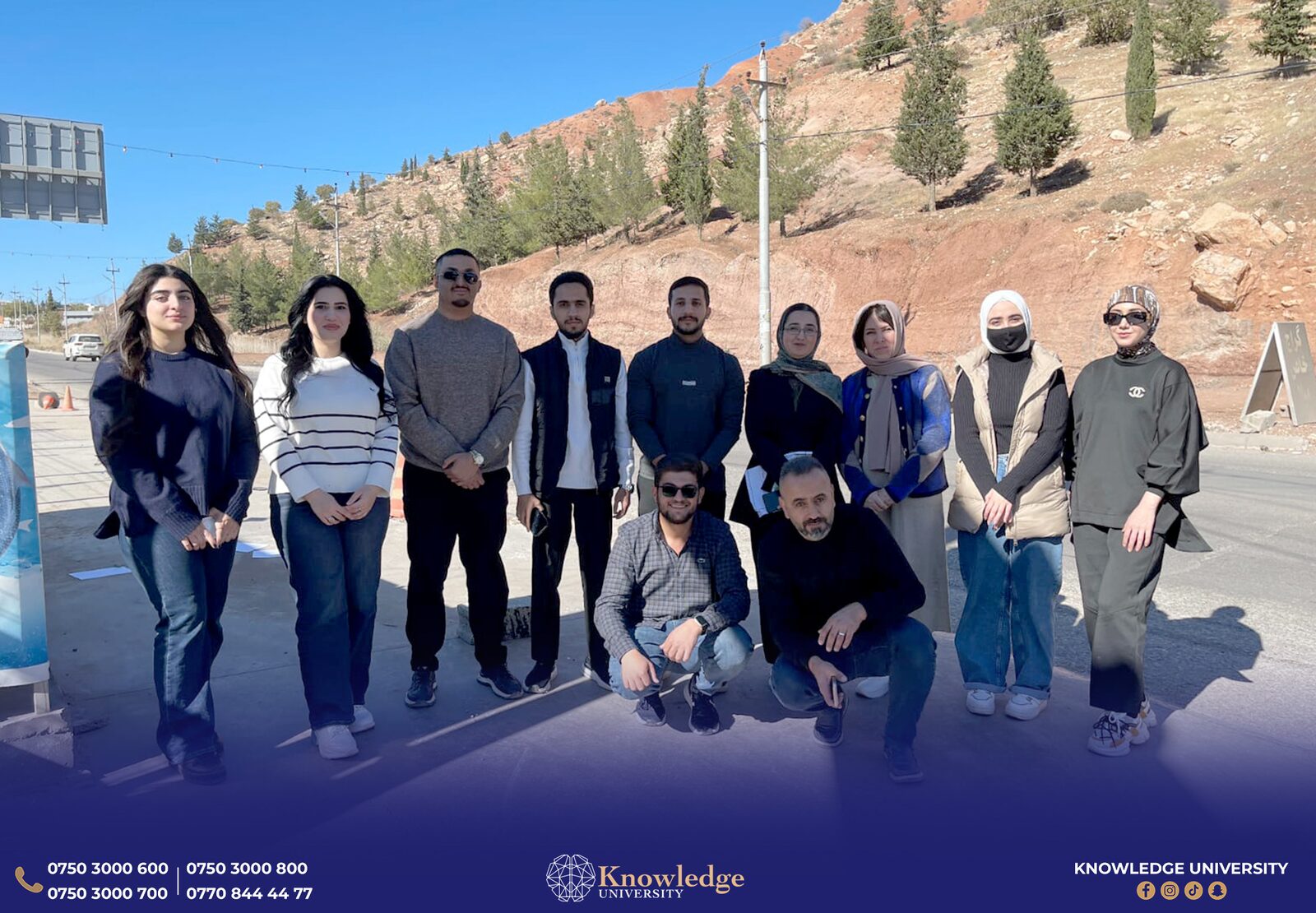 A group of Petroleum Engineering students conducted a geological field study in the Shaqlawa area.