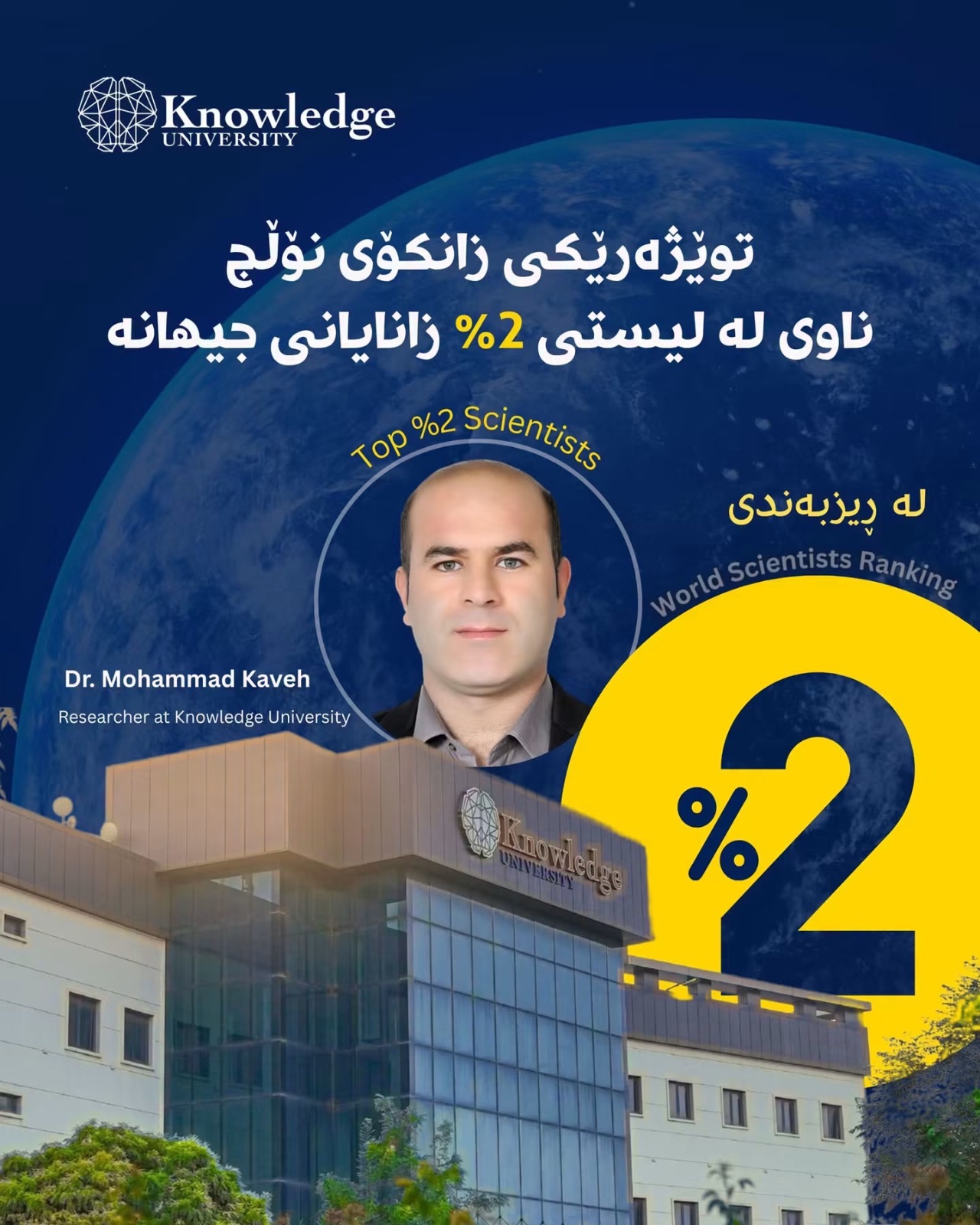 Knowledge University Researcher Named Among the World’s Top 2% of Scientists