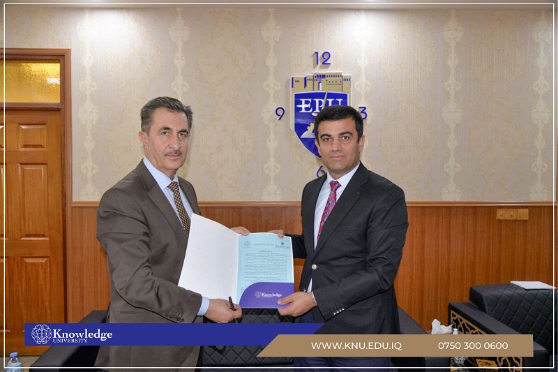 &rlm;Signing a memorandum of understanding between Knowledge University and Erbil Polytechnic University