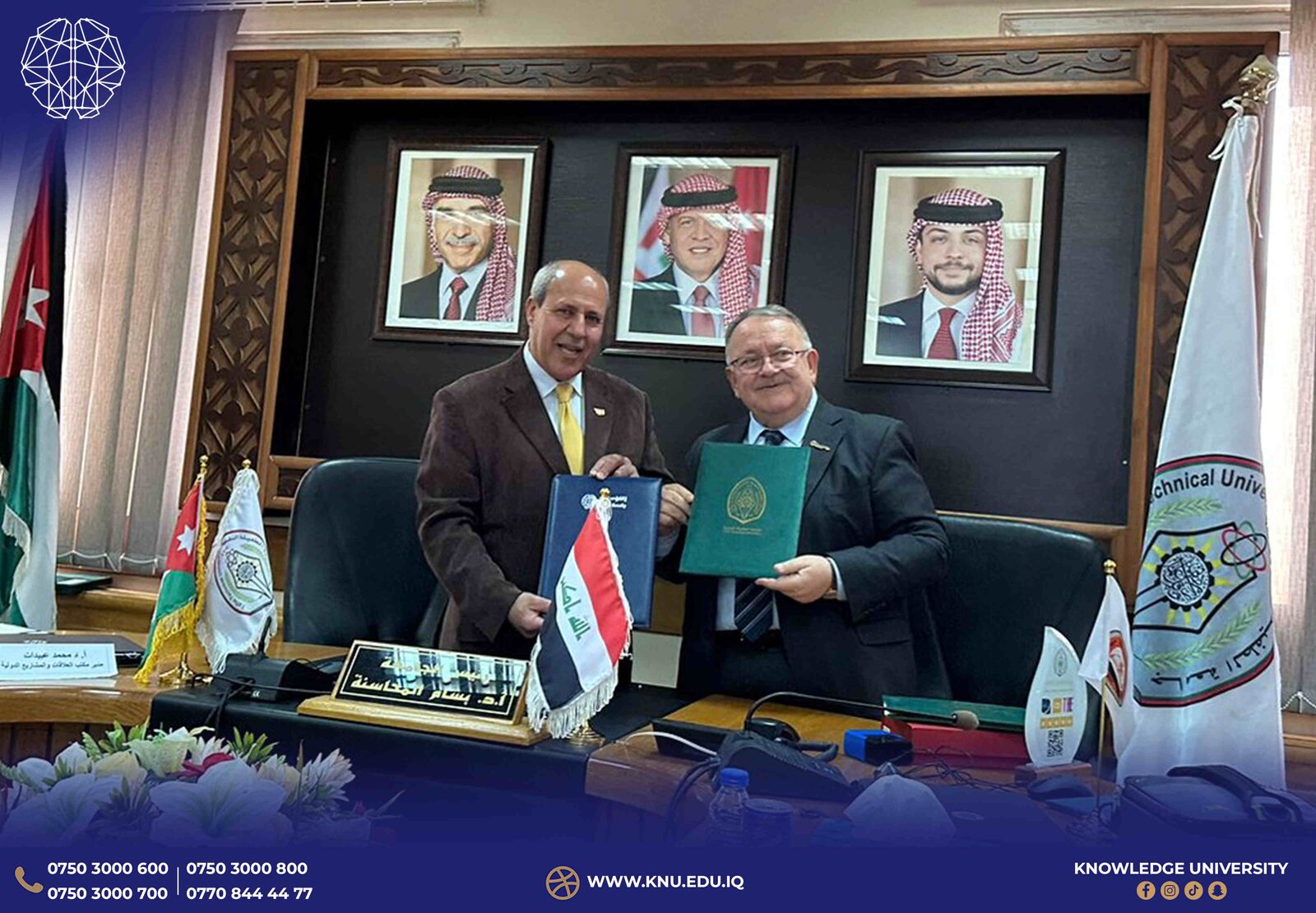 President of Knowledge University Forge Academic Partnership with Tafila Technical University in Jordan